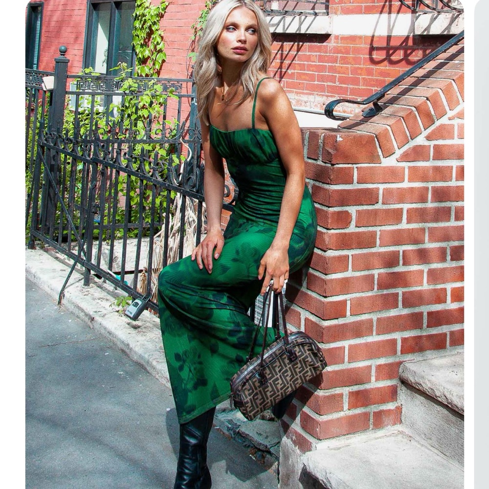 NWT green maxi dress